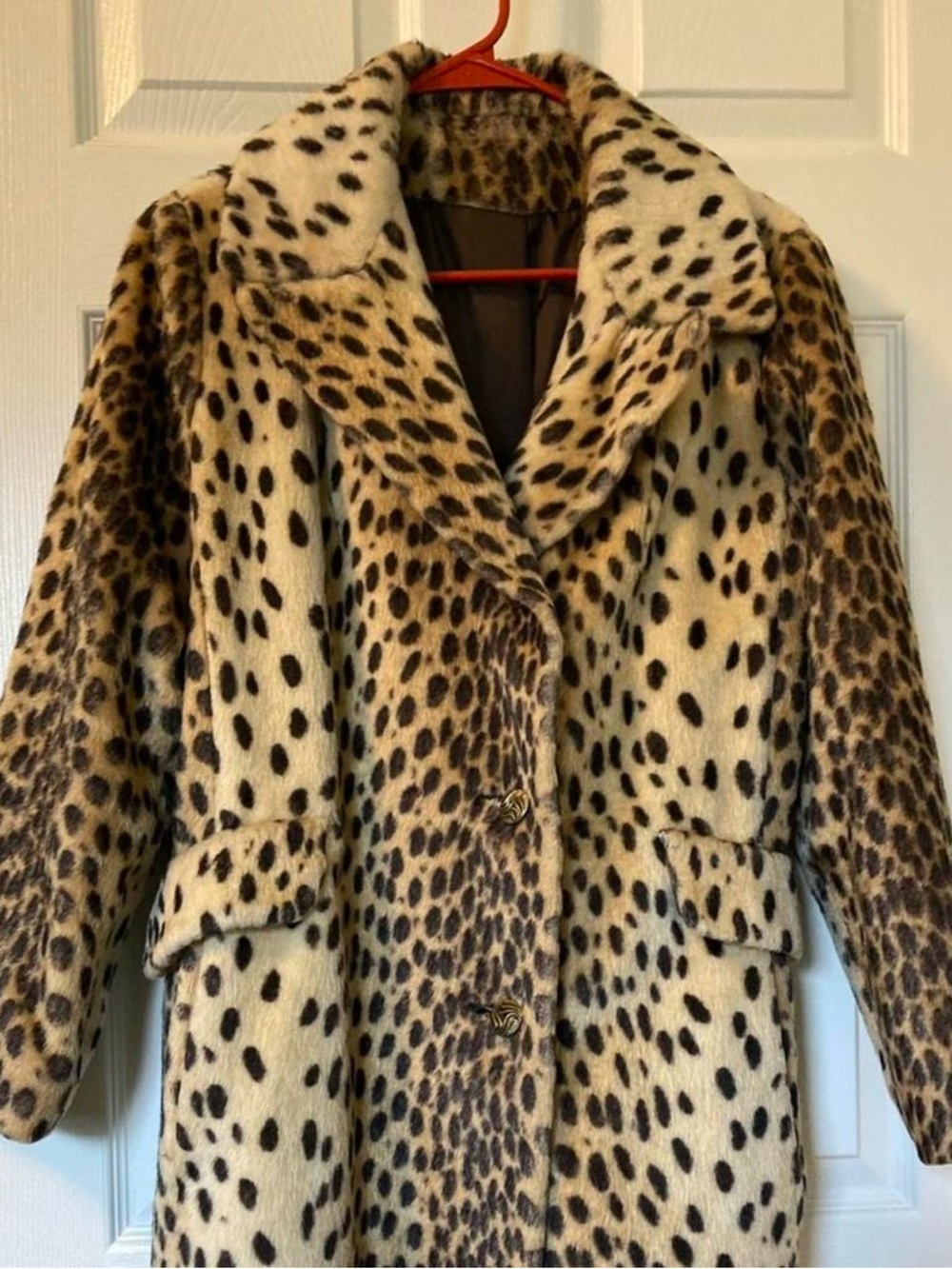 Faux Leopard Print Coat - Women’s Long Animal Print Jacket